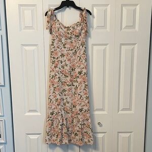 O.P.T. Charming Floral Maxi Dress with Ruffle Hem